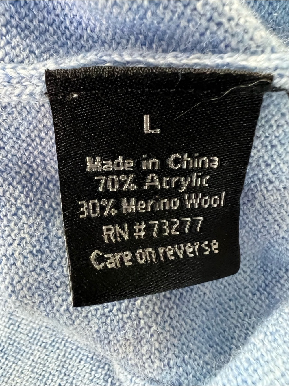 Apt 9 Light Blue Merino Wool Blend V-neck Slim Fit Summer Fall Vacation Sweater - Picture 4 of 9